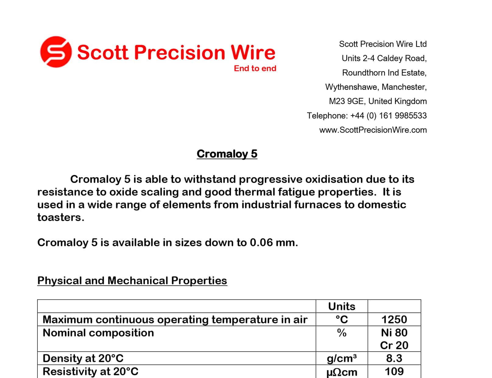 Cromaloy 5