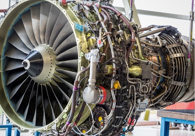 Plane jet engine wiring